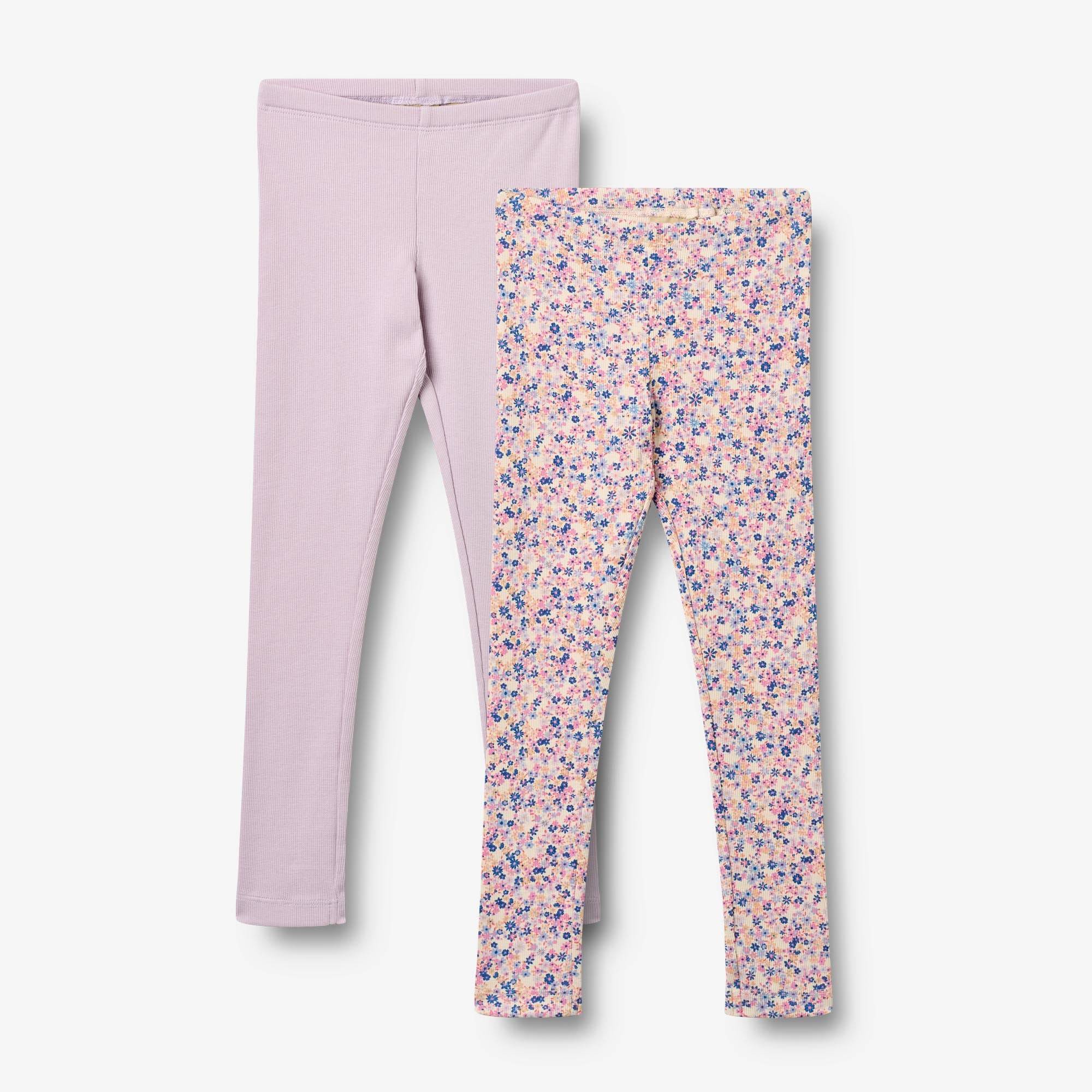 WHEAT® - Sæt af 2 Leggings Jules - pink blue flowers - Str 128.