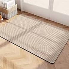 Halkfri badrumsmatta liten superabsorberande golvmatta snabbtorkande badmatta halkfri badrumsmatta absorberande badmatta beige 40 x 60 cm