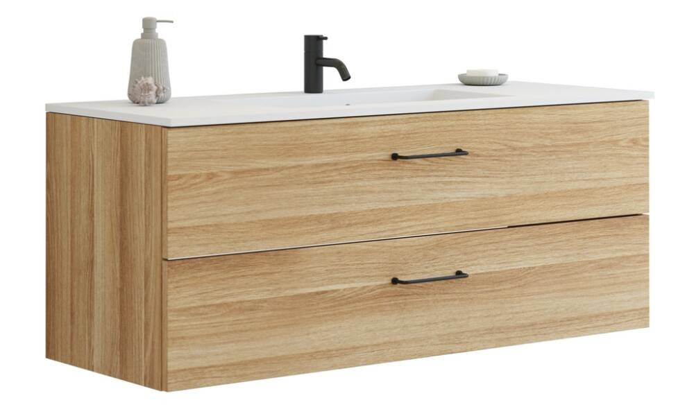 Scanbad underskab med vask Delta/Micca varm eg m/greb 120x45,5 cm