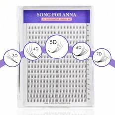16 rader högkvalitativ lång stjälk Premade Volym Fransfläktar D Curl 3D 4D 5D 6D 7D Naturlig Mjuk Ultra Mörk Svart Ögonfransförlängning 0,07 mm 8-15 m