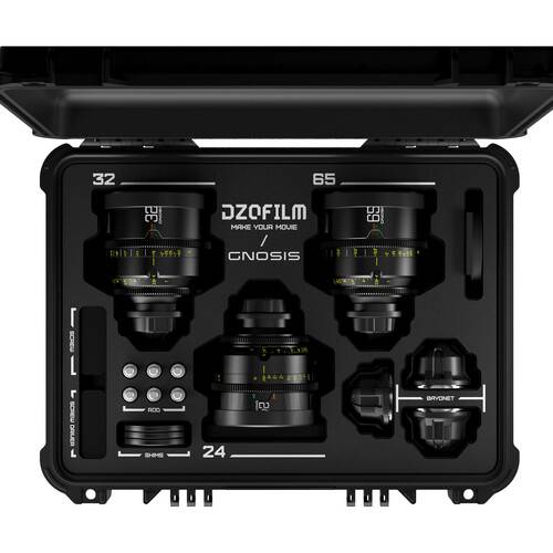 DZOFilm 24,32, 65mm T2.8 Gnosis Macro Prime 3-Lens Kit (LPL with PL & EF Mounts)