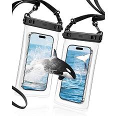YOSH Vattentät telefonpåse i TPU, 2-pack, crossbody-telefonfodral för simning, IPX8, telefonväska för iPhone 15, 14, Plus, 13, 12, Pro Max, Samsung S24, 23, S22, A55, Xiaomi, Huawei, upp till 19 cm
