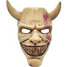 Mask sorglig läskig mask kostym för halloween mask, den svarta telefonmasken för män (röd)