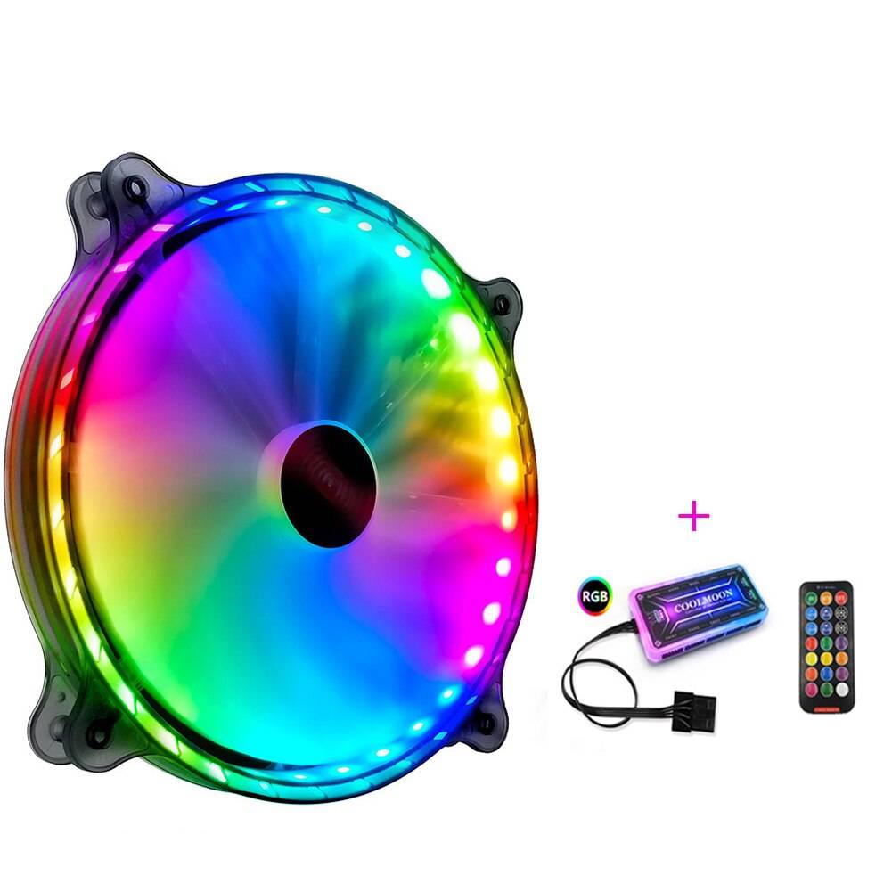 Högt luftflöde 200mm st fodral fläkt ventilador tyst kylning för dator 6 pin mute pwm rgb fodral fläktar kylare justera fläktar kylare - 1 in 1