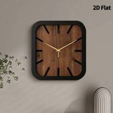 1 st platt 2D skandinavisk väggklocka tyst svepande rörelse ramlös modern design ultratunn nordisk stil heminredning för vardagsrum sovrum café kontor - Multifärgad (28 cm * 28 cm Liten,14,5 tum * 15,8 tum stor)