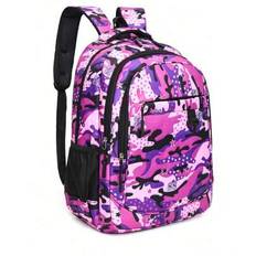 Fashion Solid Color Hundred School Backpack Kids Shoulder Backpack, Casual Large Capacity Backpack, Fashion Solid Color Simple College Student School - Purple