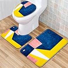 RHRYUNUBT Modernt toalettstolskydd Vattenabsorption 3st Sätta mattor Dekoration Hem Badrum Anti-Slip Golvmattor Utskriftsmönster Rug toalettstol(UI21822-7)
