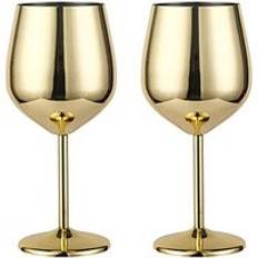 Rostfritt stål kopparpläterad enkellagers bägare anti-fall glas cocktailglas 500ml vinkoppar champagneglas