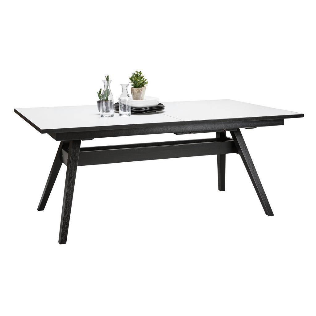 MATBORD 183(275)/100/74 cm delar i massivt trä trä utdragbar rektangulär svart, vit