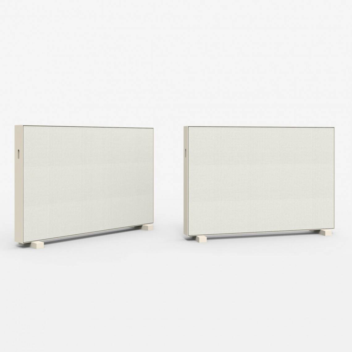 Skærmvæg Unit, Ramme Perlehvid, Størrelse B180 x H125,5 cm, Fødder Perlehvid, Stof Xpress 60162 (Beige).