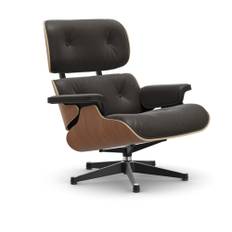 Vitra - Lounge Chair, Cherry Polished/Sides black, Leather Cat. L40 Premium 68 - Drejelænestole - Charles & Ray Eames - Brun - Metal/Træ