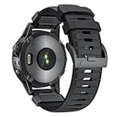 AISPORTS Kompatibel med Garmin Fenix 7X/7X Pro/6X/6X Pro/5X/5X Plus/3/3 HR-rem fluoroubber, 26 mm snabbpassande klockarmband mjukt silikon gummi armband ersättningsrem för Garmin Instinct 2X Solar