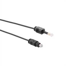 Guldpläterad Toslink till Mini Toslink digital optisk fiber fyrkantig till rund gränssnitt 3,5 mm ljudkabel 1,5 m - svart
