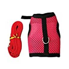 Husdjurskoppel Sele Kanin Sele Små Djur Hamster Sele Nylon Mesh Andas Sele Tillbehör Till Husdjur Tillbehör,rosröd,L