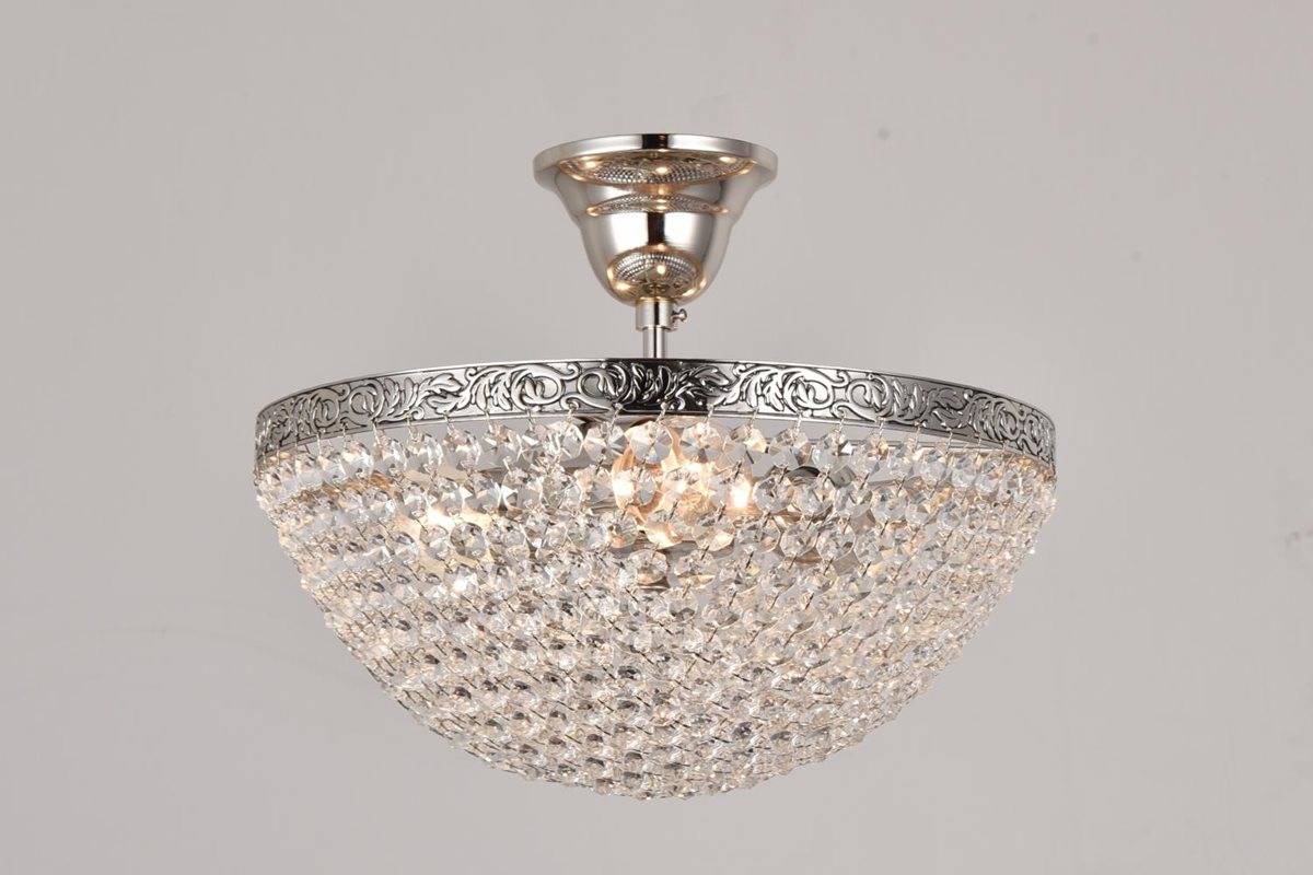 Norrsken Design Oscar Kristallplafond 30Cm, Nickel