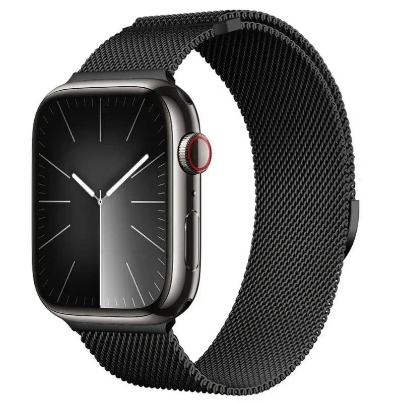 Klassiskt Milanese Loop för apple watch armband 44 mm ultra 2 49mm 45mm 40mm 41mm 38/42mm sportarmband iwatch serie 9 8 7 6 SE 5 4 3 gray