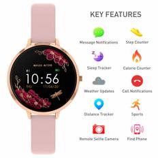 Reflex Active Series 3 Quartz Digital Dial Pink Faux Leather Strap Ladies Smart Watch RA03-2038