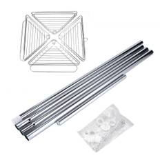 Bathroom Shower Corner Metal Tension Pole Adjustable 4 Baskets Storage Rack Shelf svart