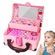 Kids Makeup Kit - Real Cosmetic Set For Pretend Play, Beauty Vanity Set For Girls, Child-Friendly Makeup Toys With Cosmetic Case, Perfect Gift For Fun And Safe Makeup Play