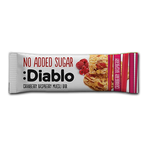 Diablo Müslibar, Tranebær og Hindbær<br />Ikke tilsat sukker