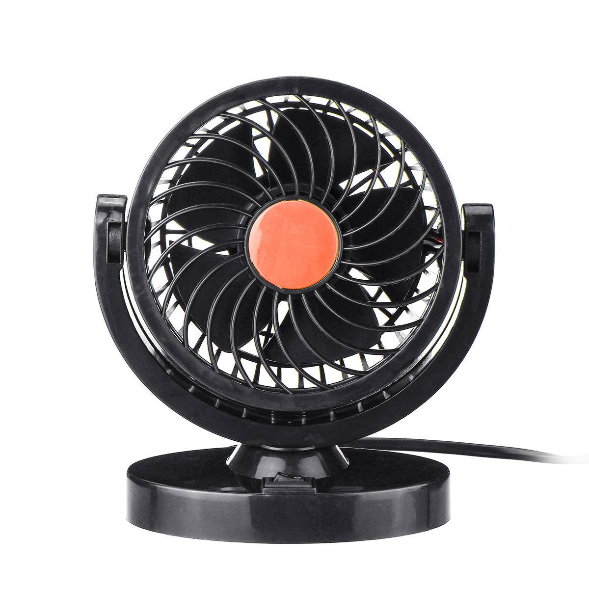 DC 12V/24V 360° All-Round Mini Auto Air Cooling Fan Justerbar Låg Ljudnivå
