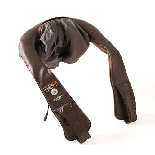 ALINCO Cordless Neck Massager [Medical Device Certified] Massager for Neck and Shoulder Relief, 3 Modes, Heater, Rechargeable, Brown, MCR8819NT