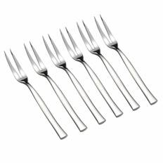 8 stk. dobbelt gaffel i rustfrit stål, aperitifgaffel, lille gaffel, frugtgaffel, dobbelt gaffel i rustfrit stål, lille kødgiffel, frugtsmagegaffel