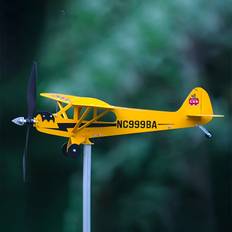 TEMU 1 Set Piper J3 Cub Airplane Weathervane, Airplane Wind Spinner Metal Weathervane Windmill, Airplane Weather Vane Vane For Sheds Yard Garden Patio Lawn