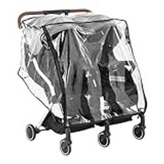 Universal barnvagn regnskydd tvillingar barnvagnar regnskydd klar PVC dubbel buggy regnskydd dubbelsidig vid sida barnvagn regnskydd transparent regnskydd för barnvagn baby utomhustillbehör