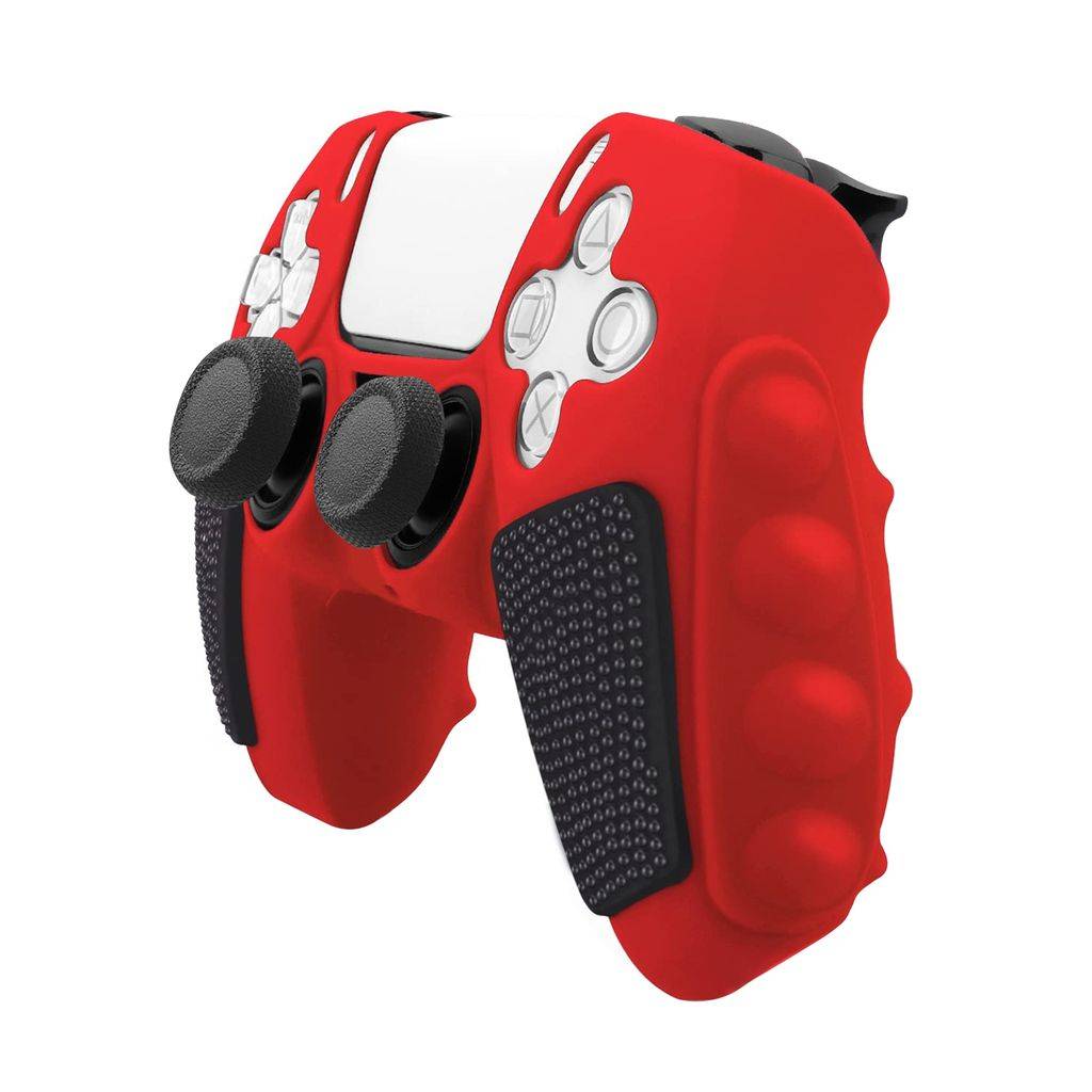 Silikon Skyddsfodral för Sony PS5 Gamepad – Svart/Röd