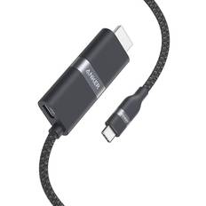 Anker Nano HDMI Cable USB-C & (4K, Heavy-Duty Nylon, 140W) 0.9m svart
