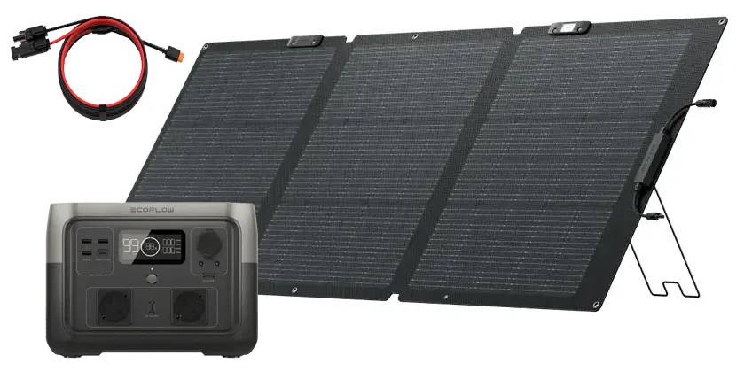 Mobile Solaranlage Ecoflow River 2 MAX mit 160W Solar-Faltmodul