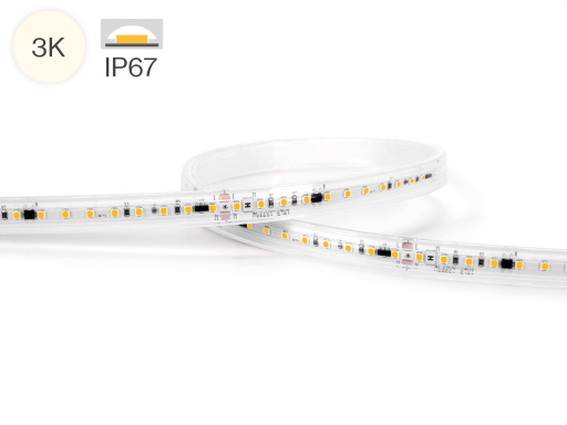 LED 230V strip WW 50 m 15W/m 120 LED/m IP67 10mm