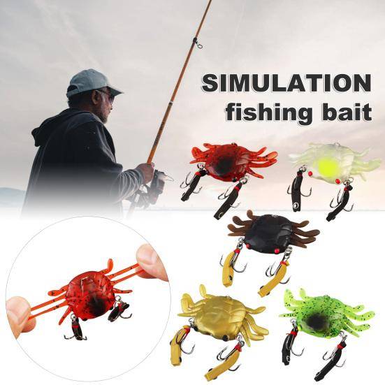 Mjuk TPR Lure Krabba Räkor Bläckfisk Bläckfisk Bait Trolling Swimbait Bass kaffe