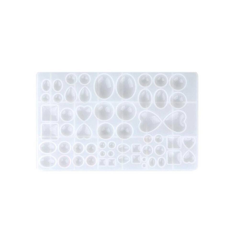 Silicone Resin Mold Oval Teardrop Square Heart Round Shapes for Polymer Clay Crafting Resin Epoxy Pendant Earrings Making Casting DIY Mold