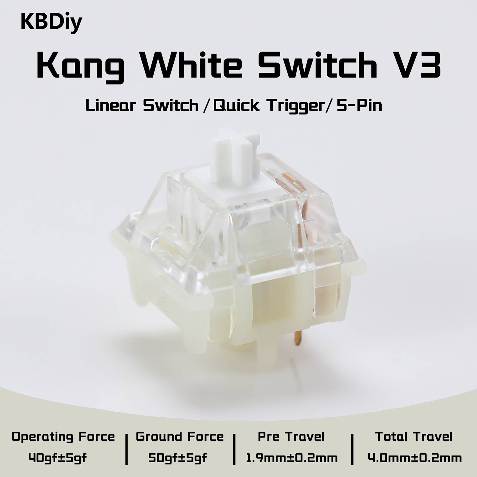 KBDiy Kang White V3 Switches for DIY Aula F87 Mechanical Keyboard Linear Switch 5-Pin Custom Cherry Gaming Accessories MX Switch
