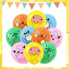 20 st Pokémon-boll tecknad ballong Pikachu-tema ballongset födelsedagsfestdekoration ballong Pokémon 12-tums latex Pokémon-ballong, den bästa julfests - Flerfärgad-2 (En-Storlek)