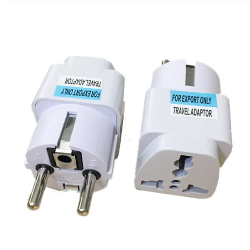 1 st universal us/uk/au/de/eu plug adapter usa to euro europe travel wall ac power charger adapter converter 2 runda stifts uttag