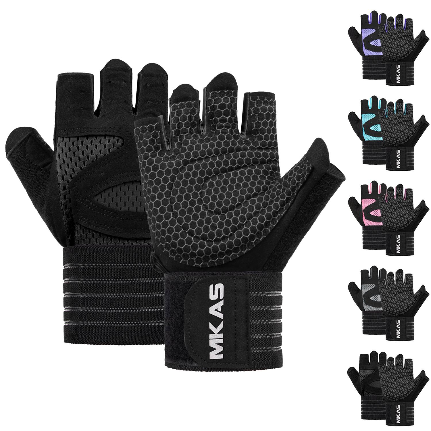 MKAS Weightlifting Workout Gloves With Wrist Support Custom Fitness Weight Lifting Men Women Gym Gloves