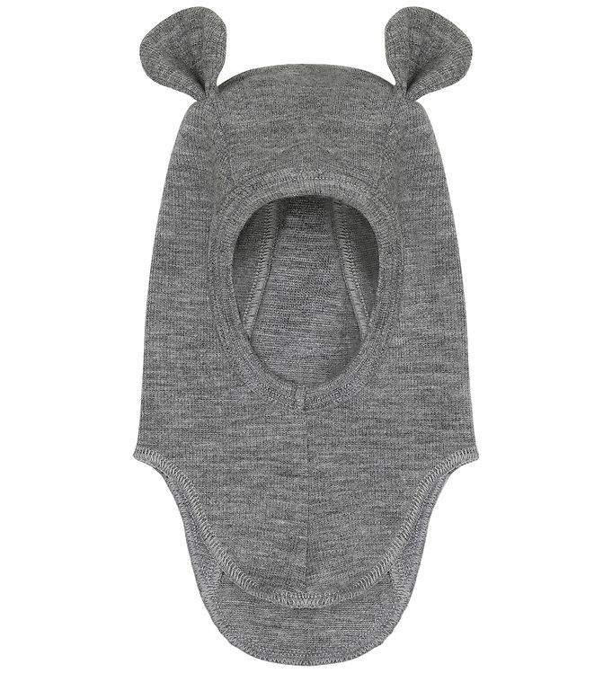 Huttelihut Balaklava - Ullfleece - Enkel - Medium+ Grey Melange - Huttelihut - 4-6 år (104-116) - Balaklava - Singel
