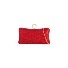 Red Diamante Ring Clutch Bag