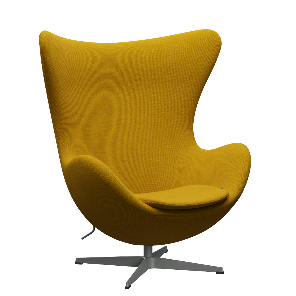 3316 Ægget loungestol, stel i silver grey af Arne Jacobsen Hallingdal - 457 Mustard - Jacobsen Plus