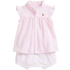 Polo Ralph Lauren Top/Bloomers - Rosa/Hvidstribet - Polo Ralph Lauren - 74 - T-Shirt