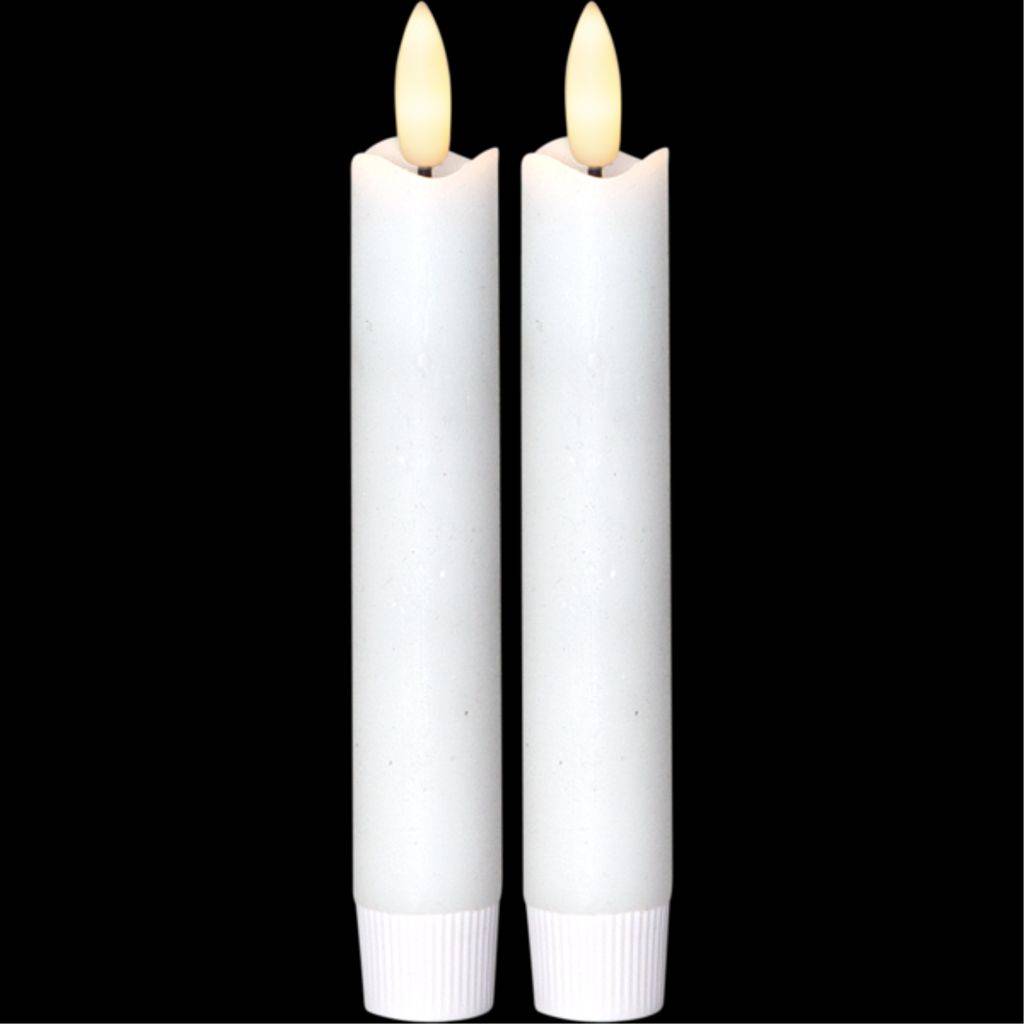 LED Antikljus, 15cm, 2-pack - Vit