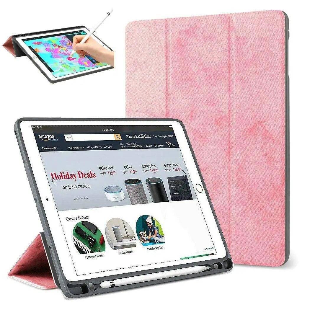 För iPad Pro 12.9 2017/2015 Fodral Pennhållare, Smart Cover Trifold Stand Auto Sleep/Wake Skyddsfodral för iPad Pro 12.9 2020