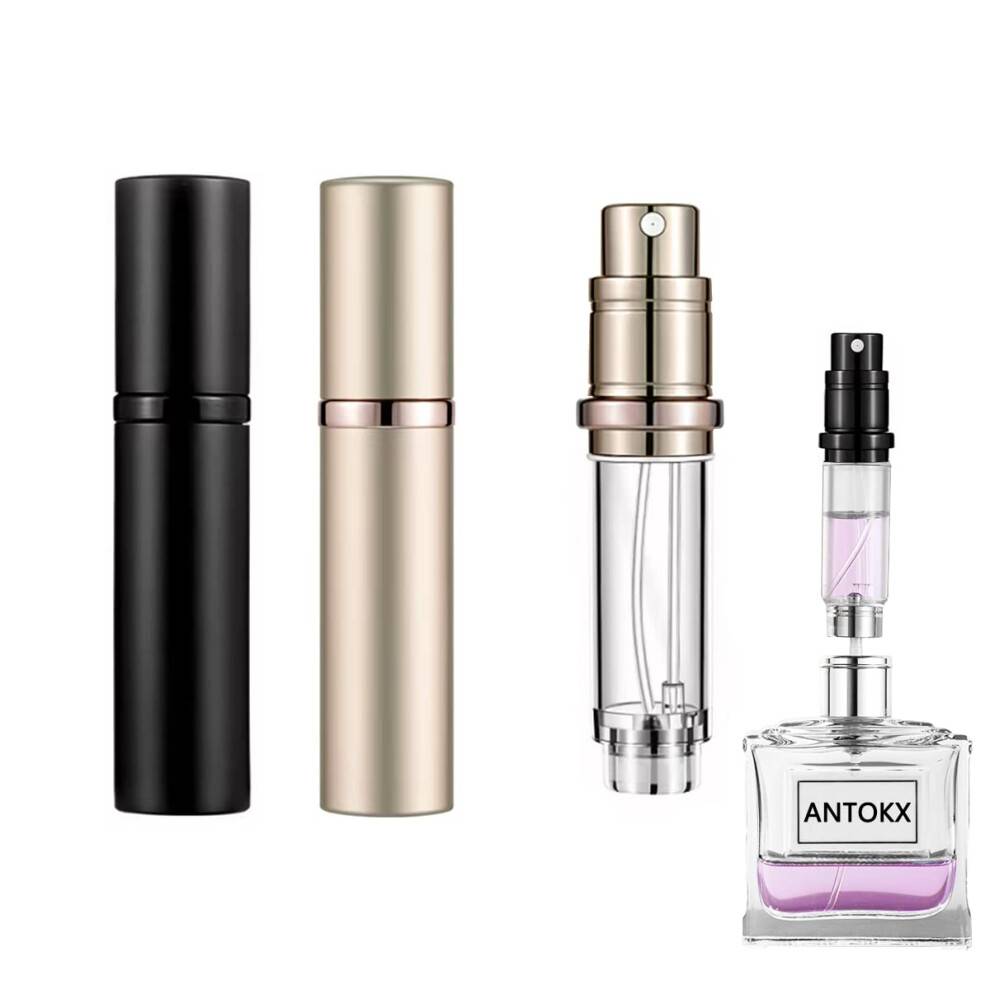 Antokx Travel Parfume Bottle Repillable Atomizer - 2 -Pack 5ml parfume Atomiser Pocket Parfume Dispenser Lækagefast bærbar parfume sprøjte (sort
