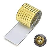 Eari självhäftande spegel mosaik dekaler, äkta glas spegel mosaik, mosaik spegelkakel klistermärken, tillämpliga på kakel klistermärken kök badrum KTV (guld), Earice-K071