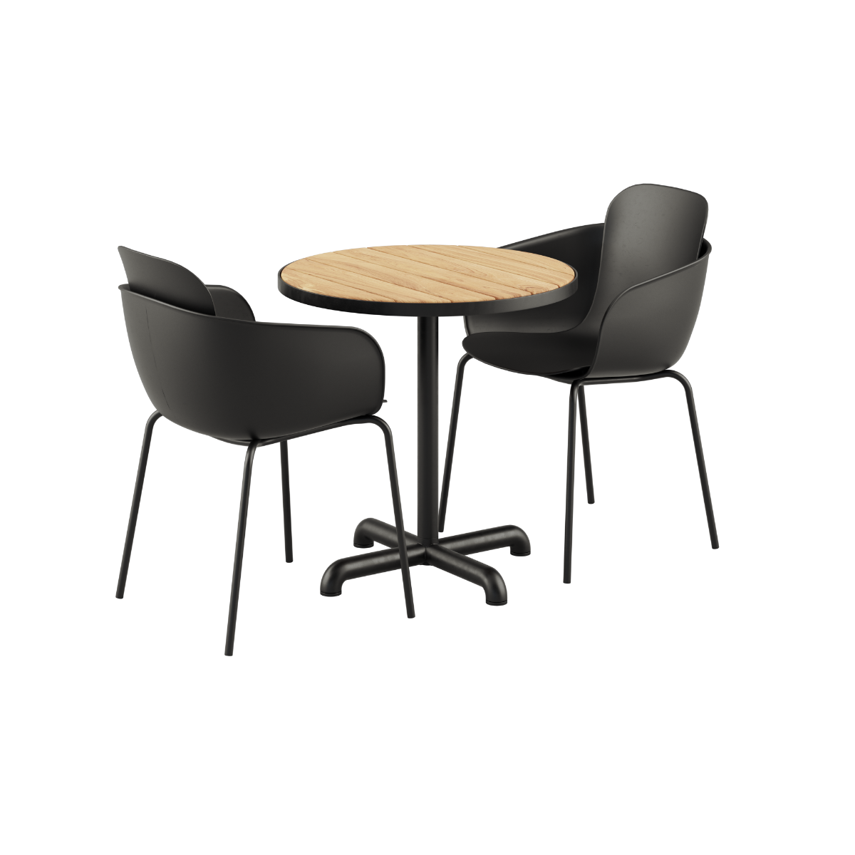 SACKit Kirra Cafe Table Noir & 2 Patio Chair No. One