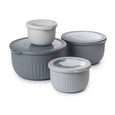 Scandinavian Collection Opbevaringsbøtter med riller og låg - 4 pak