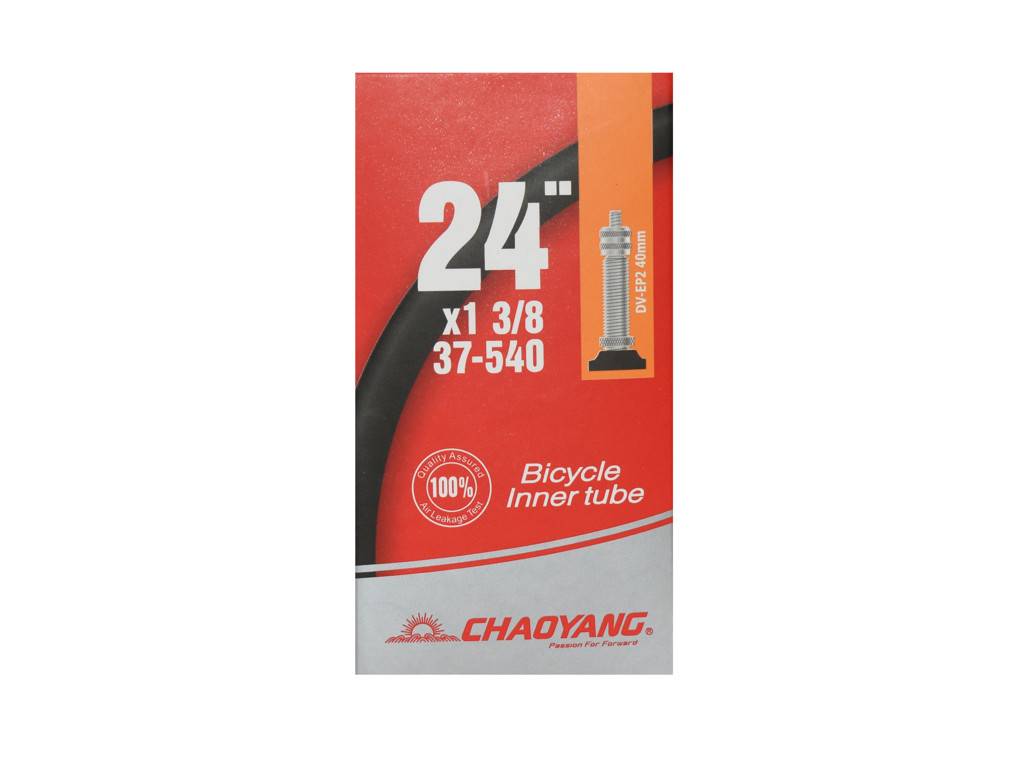 Chaoyang Slange 24 x 1 3/8 med 40mm lang Dunlop ventil.